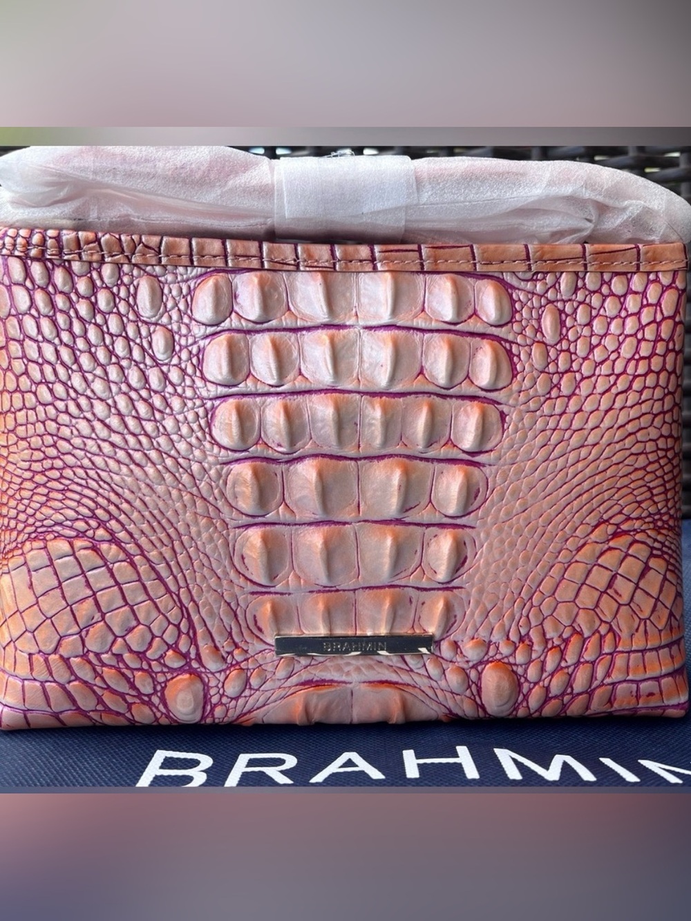 NWT Brahmin Lorelei APRICOT ROSE Shoulder Bag#2